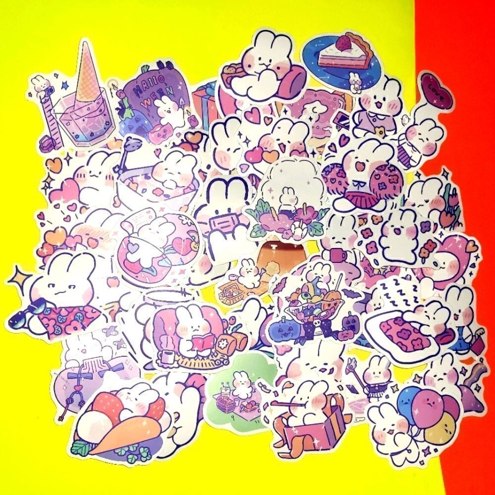 50pcs brand new waterproof bunny stickers